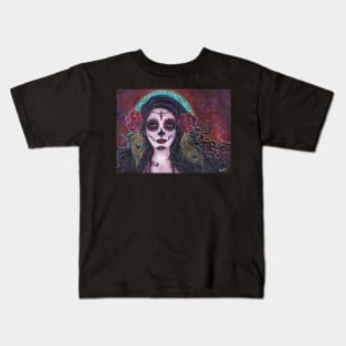 Day of the dead girl by Renee Lavoie Kids T-Shirt